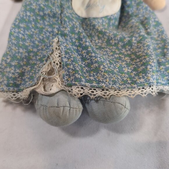 Holly Hobbie Knickerbocker American Greetings Blue Dress Plush Rag Doll Vintage - Picture 6 of 13